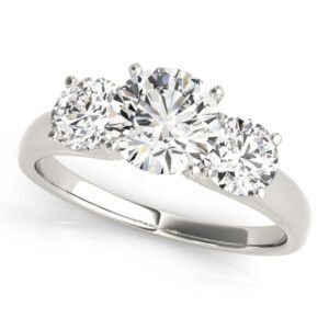 3-Stone Round Trellis Engagement Ring