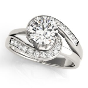 Bypass Swirl Prong In Channel Engagement Ring