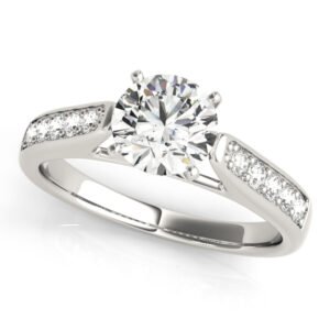 Single Row Prong In Channel Cathedral Engagement Ring