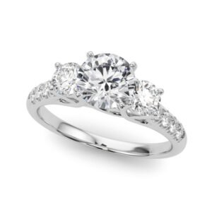 3-Stone Single Row Engagement Ring
