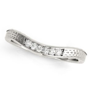 Prong Set Filigree Curved Wedding Band