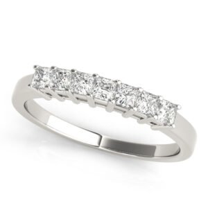 Single Row Fancy Shape Princess Cut Wedding Ring