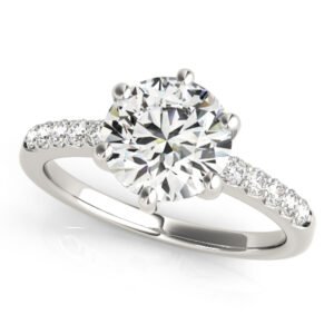 Single Row Prong Engagement Ring