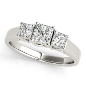 3-Stone Princess Cut Trellis Engagement Ring