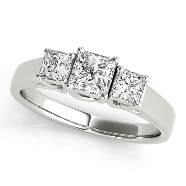 3-Stone Princess Cut Trellis Engagement Ring