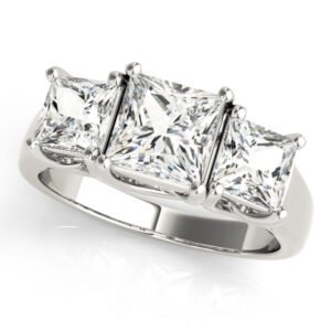 3-Stone Princess Cut Trellis Engagement Ring