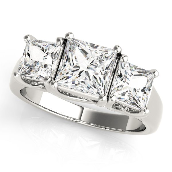 3-Stone Princess Cut Trellis Engagement Ring