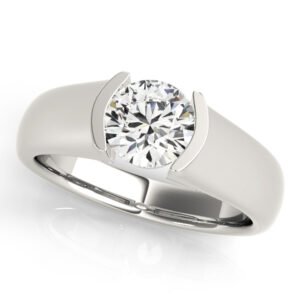 Half Bezel Solitaire Engagement Ring