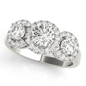 ENGAGEMENT RINGS 3 STONE ROUND