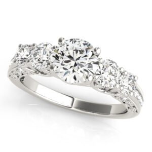 Single Row Prong Set Trellis Engagement Rings