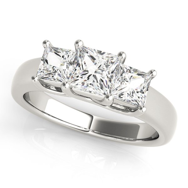 3-Stone Princess Cut Trellis Engagement Ring