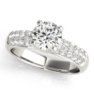 Multirow Pavé Set Engagement Ring