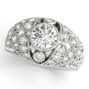 Antique Style Milgrain Engagement Ring