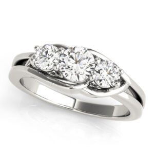 3-Stone Round Split Shank Engagement Ring