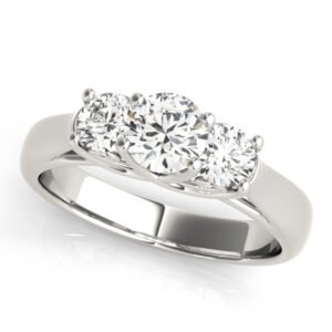3-Stone Round Trellis Engagement Ring