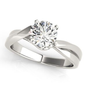 Bypass Solitaire Twisted Shank Engagement Ring