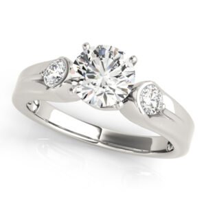 3-Stone Half Bezel Engagement Ring
