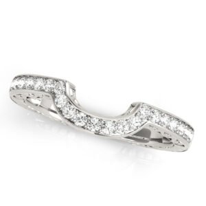 Prong In Channel Curved Wedding Bands