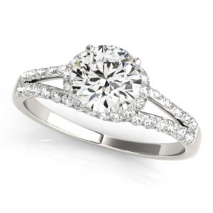 Multirow Split Shank Halo Engagement Rings
