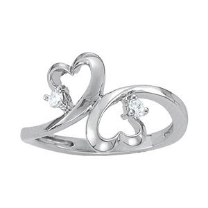 2-Stone Heart Shaped Fashion Rings