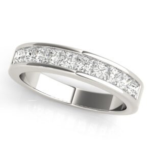 Channel Set Princess Cut Wedding Band