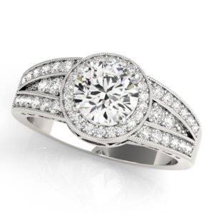 Vintage Multirow Milgrain Halo Engagement Rings