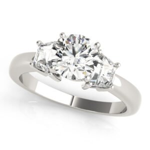 3-Stone Trapezoid Engagement Ring