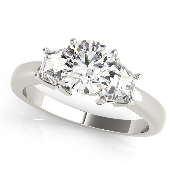 3-Stone Trapezoid Engagement Ring