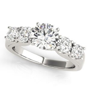 5-Stone Single Row Prong Set Engagement Ring
