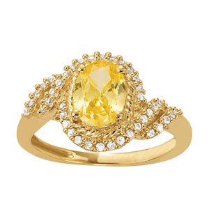 Oval Halo Color Ring