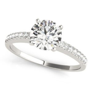 Single Row Prong Set Engagement Ring