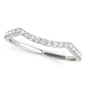 Prong Set Curved Wedding Band