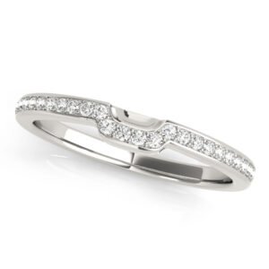 Prong-In-Channel Curved Wedding Band