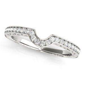 Curved Prong In Channel Wedding Band