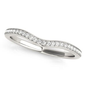Prong In Channel Curved Wedding Band