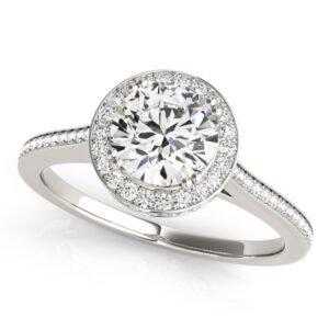 Single Row Bezel Set Engagement Ring