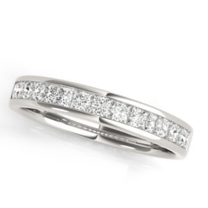 Channel Set Princess Cut Wedding Band