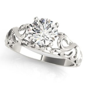 Filigree Solitaire Engagement Ring