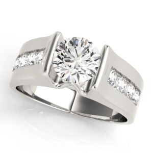 Single Row Channel Set Engagement Ring