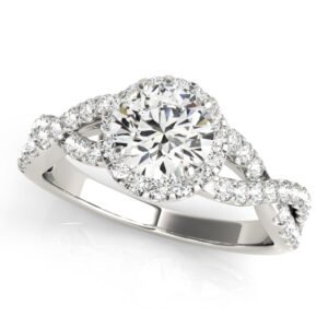 Infinity Twisted Halo Engagement Ring
