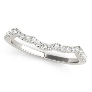 Prong Set Curved Wedding Band