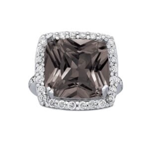 Princess Cut Halo Color Ring