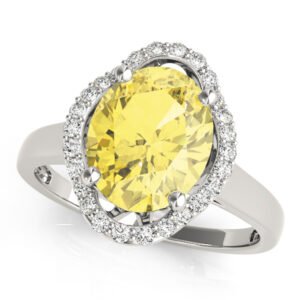 Oval-Cut Halo Engagement Ring