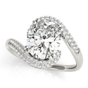 Bypass Double Row Pavé Engagement Rings