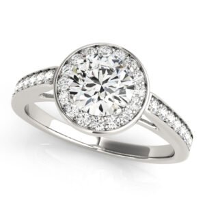 Prong In Channel Halo Engagement Rings