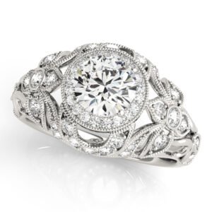 Vintage Inspired Halo Engagement Ring