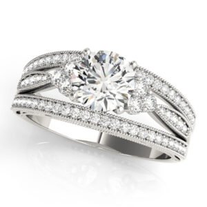 Multirow Milgrain Prong Set Engagement Rings