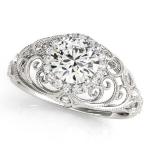Vintage-Inspired Milgrain Filigree Engagement Ring