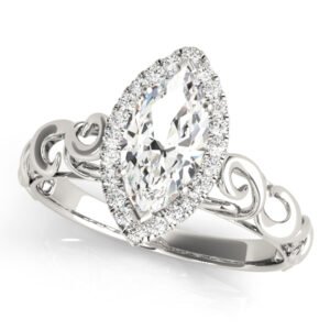 Solitaire Filigree Pear Shaped Engagement Rings