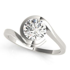 Bypass Swirl Solitaire Engagement Ring